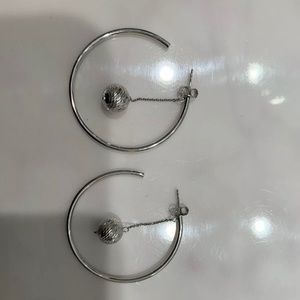 White Gold Earrings Hoop-💯 authentic